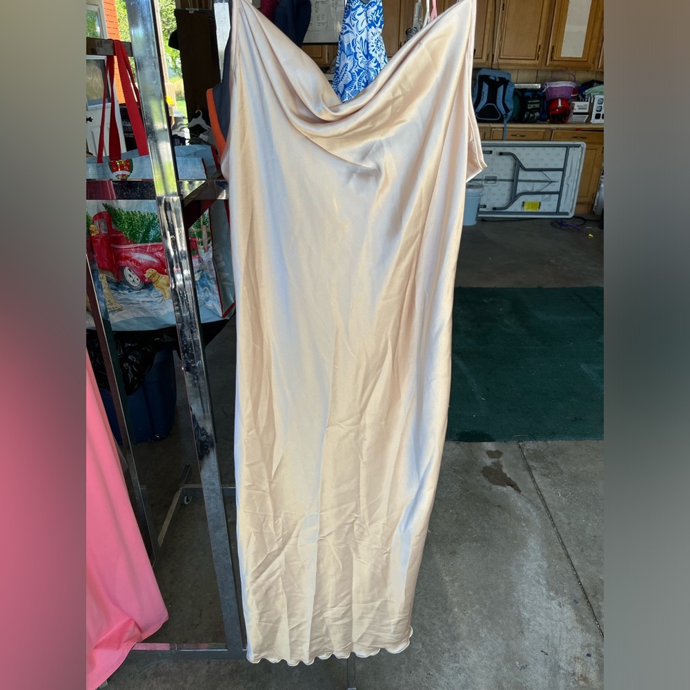 Silk champagne dress